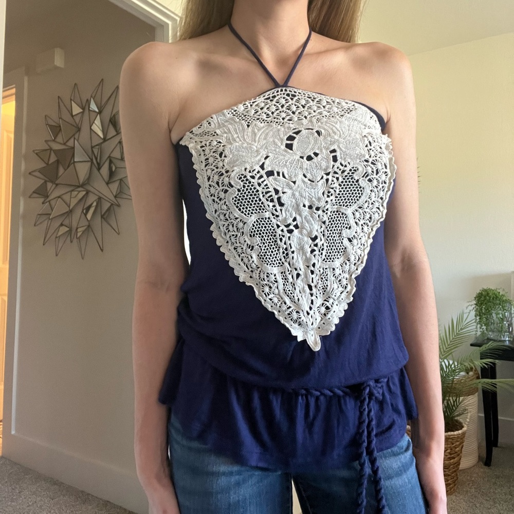 Wet Seal Purple Lace Halter Top